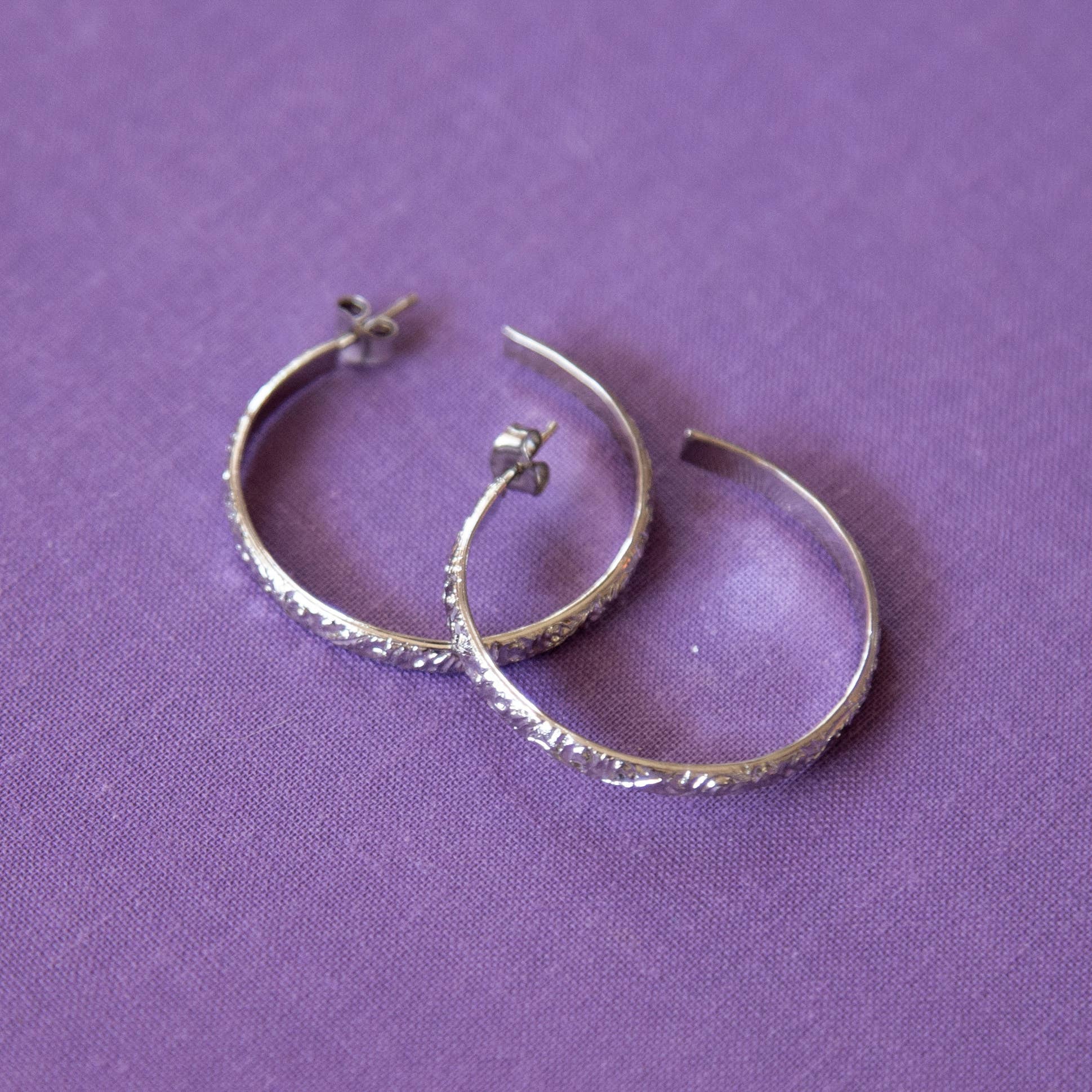 Vintage Silver Hoops