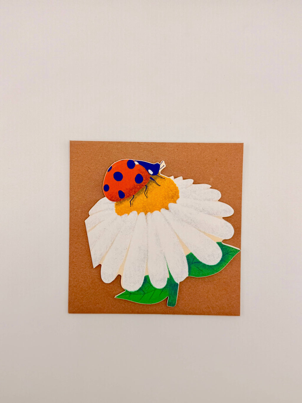 Ladybug Daisy Die-Cut Greeting Card
