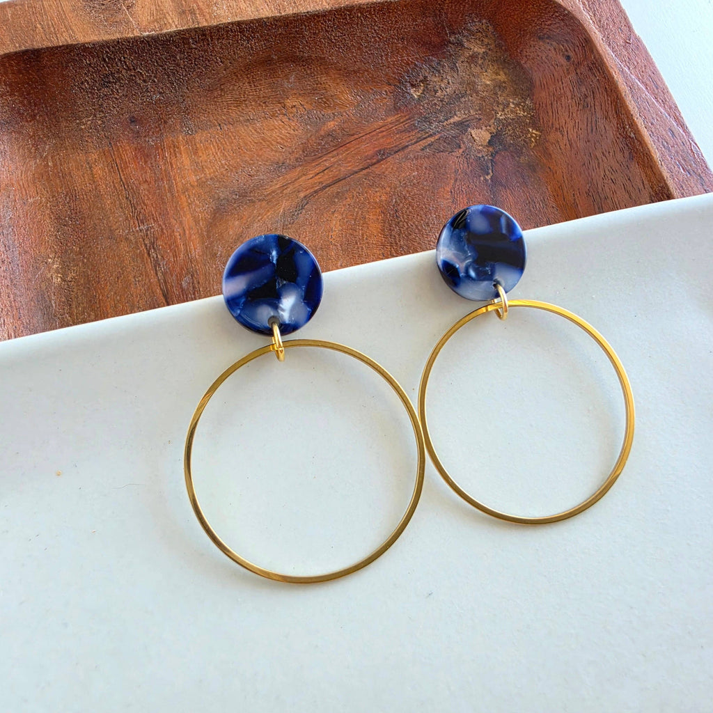 Amelia Earrings - Midnight Marble // Fall, Jewelry, Dangle