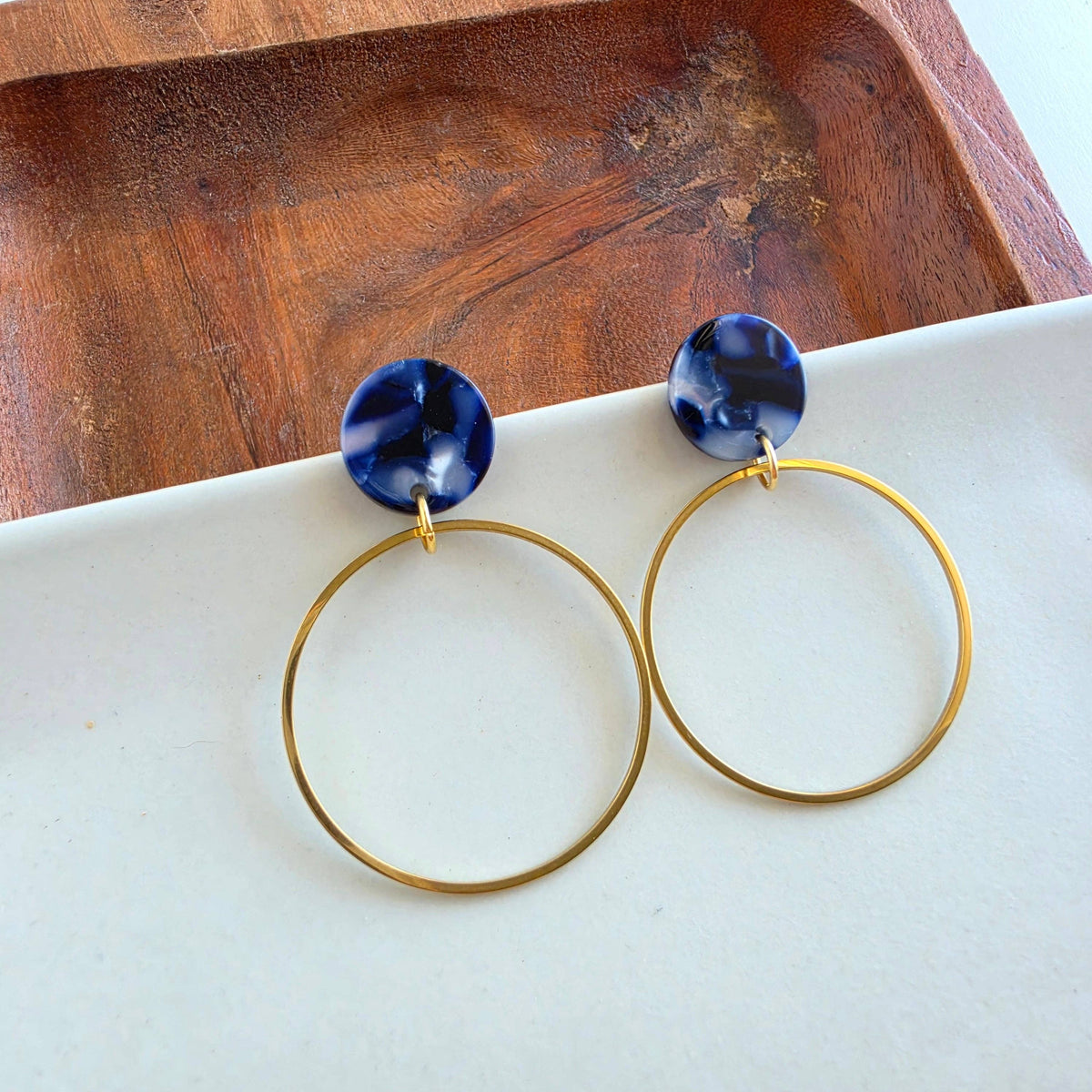 Amelia Earrings - Midnight Marble // Fall, Jewelry, Dangle
