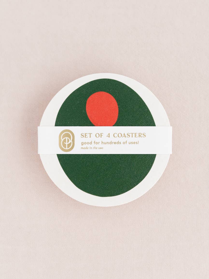 Pimento Olive Coasters - Set of 4