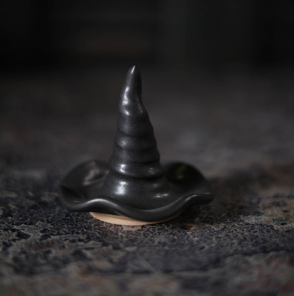 Handmade Ceramic Witch Hat Ring Holder | Altar & Halloween