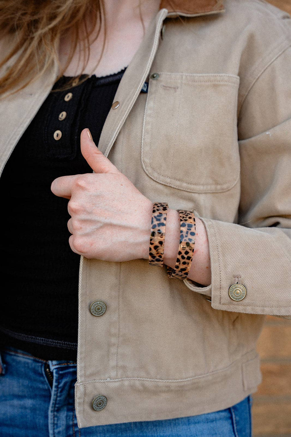 Brynn Bracelet - Cheetah - Small // Acrylic Cuff Bangle