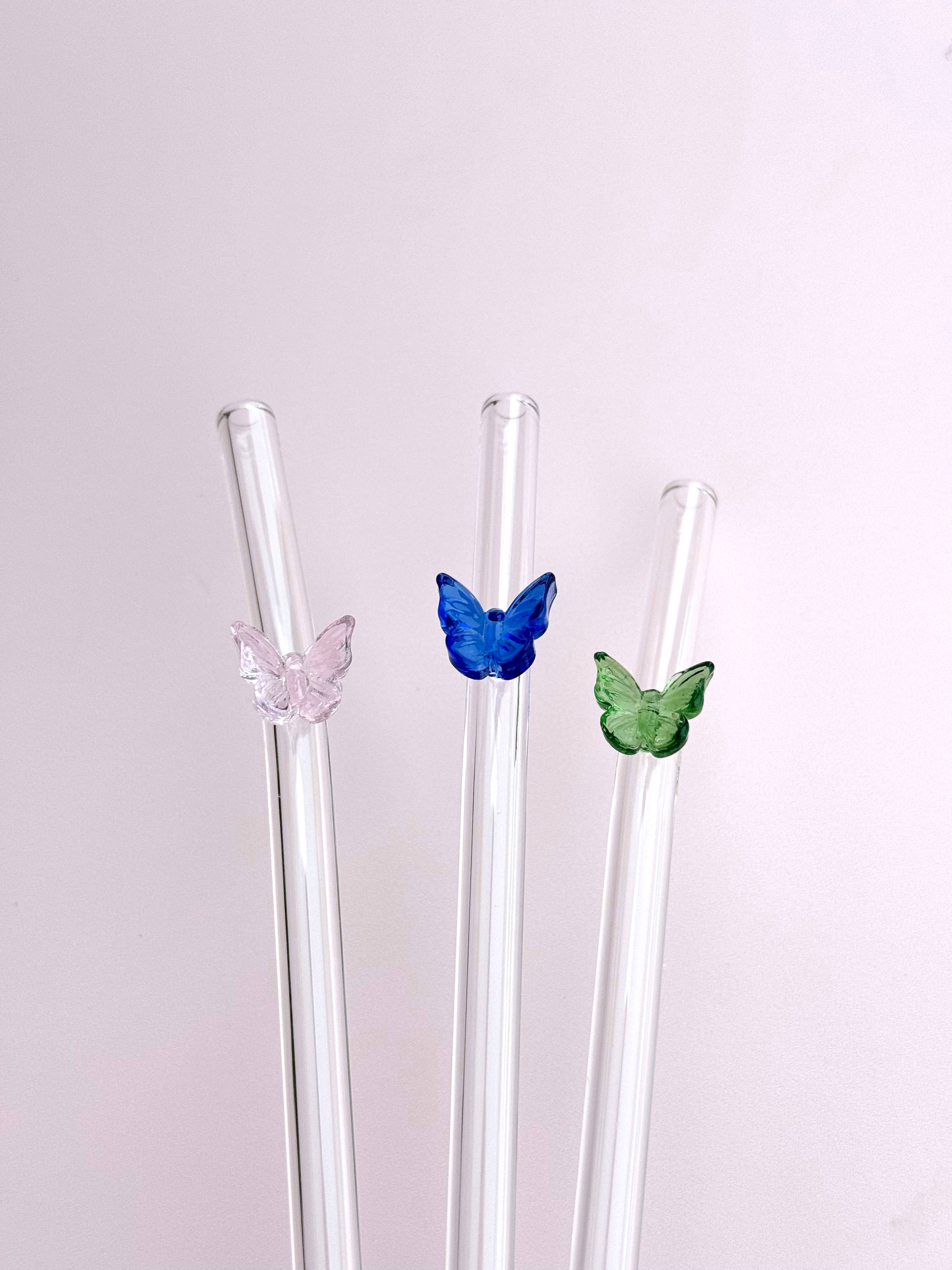 Butterfly Glass Straws - Whimsy, Accessories, Cutesy