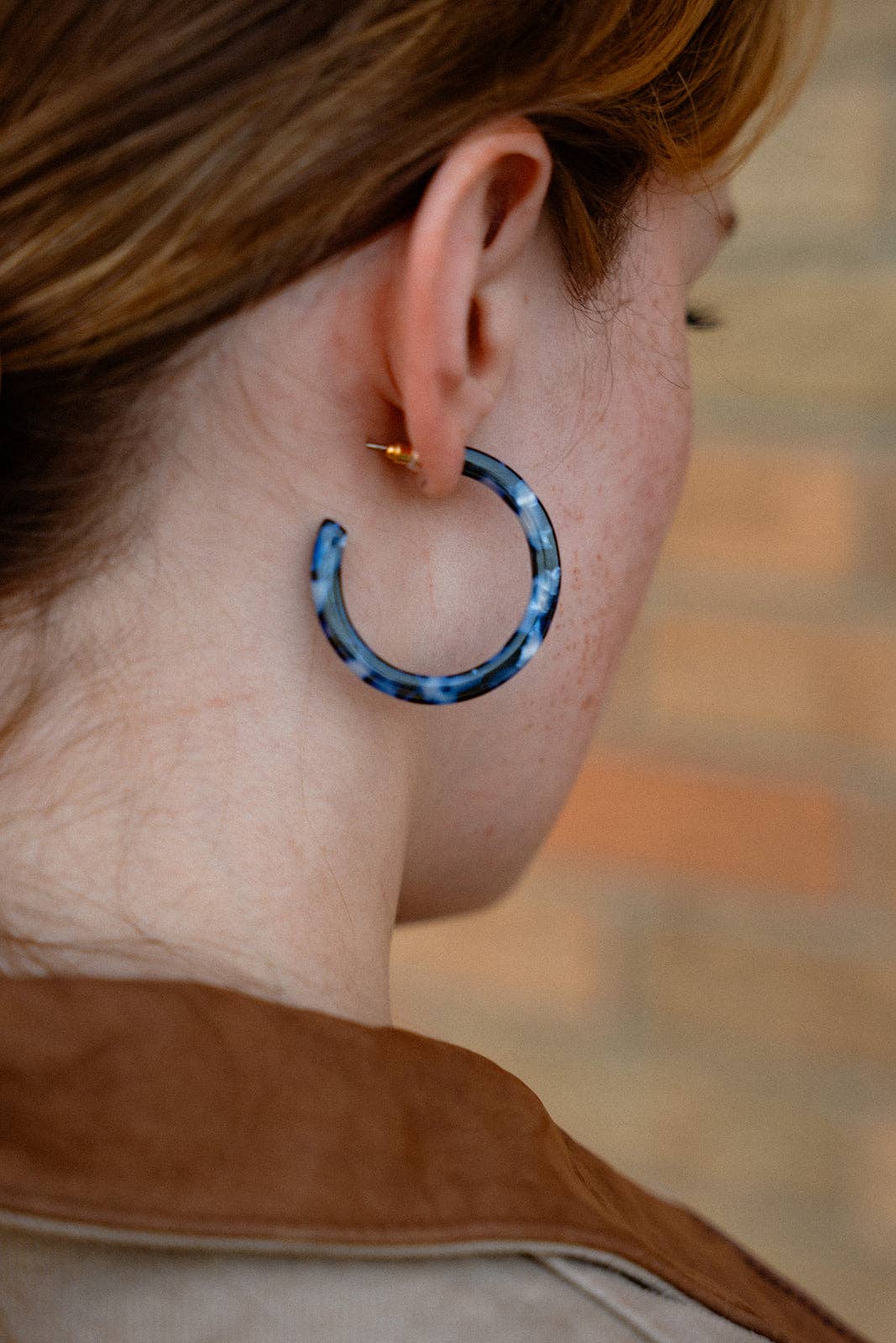 Camy Hoops - Midnight Marble // Fall, Earrings, Jewelry
