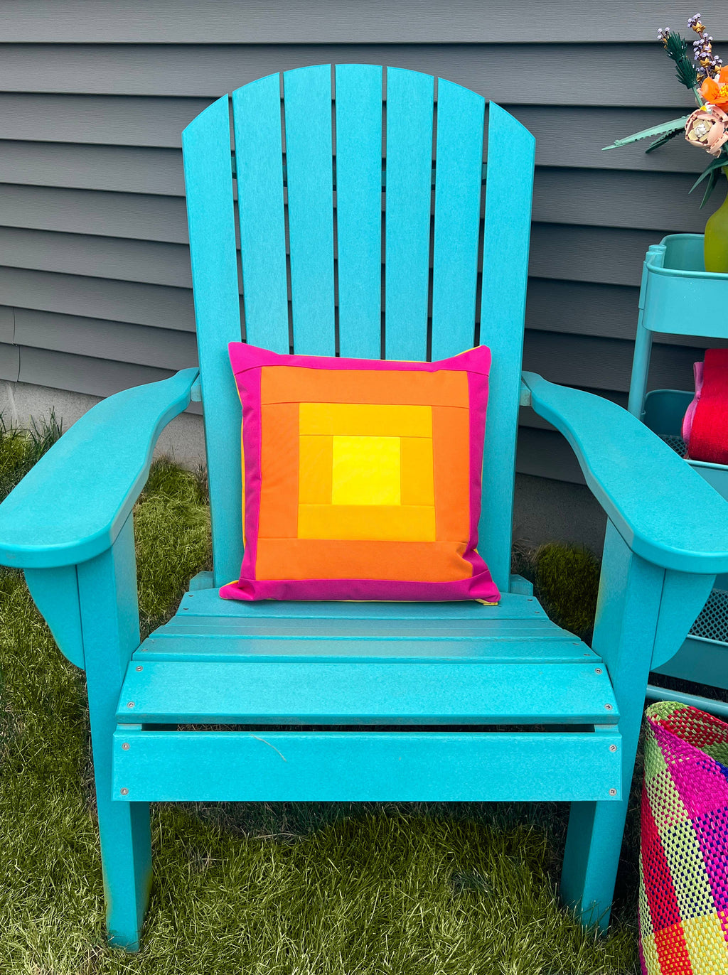 Outdoor Pillow in "Sunset" Colorway