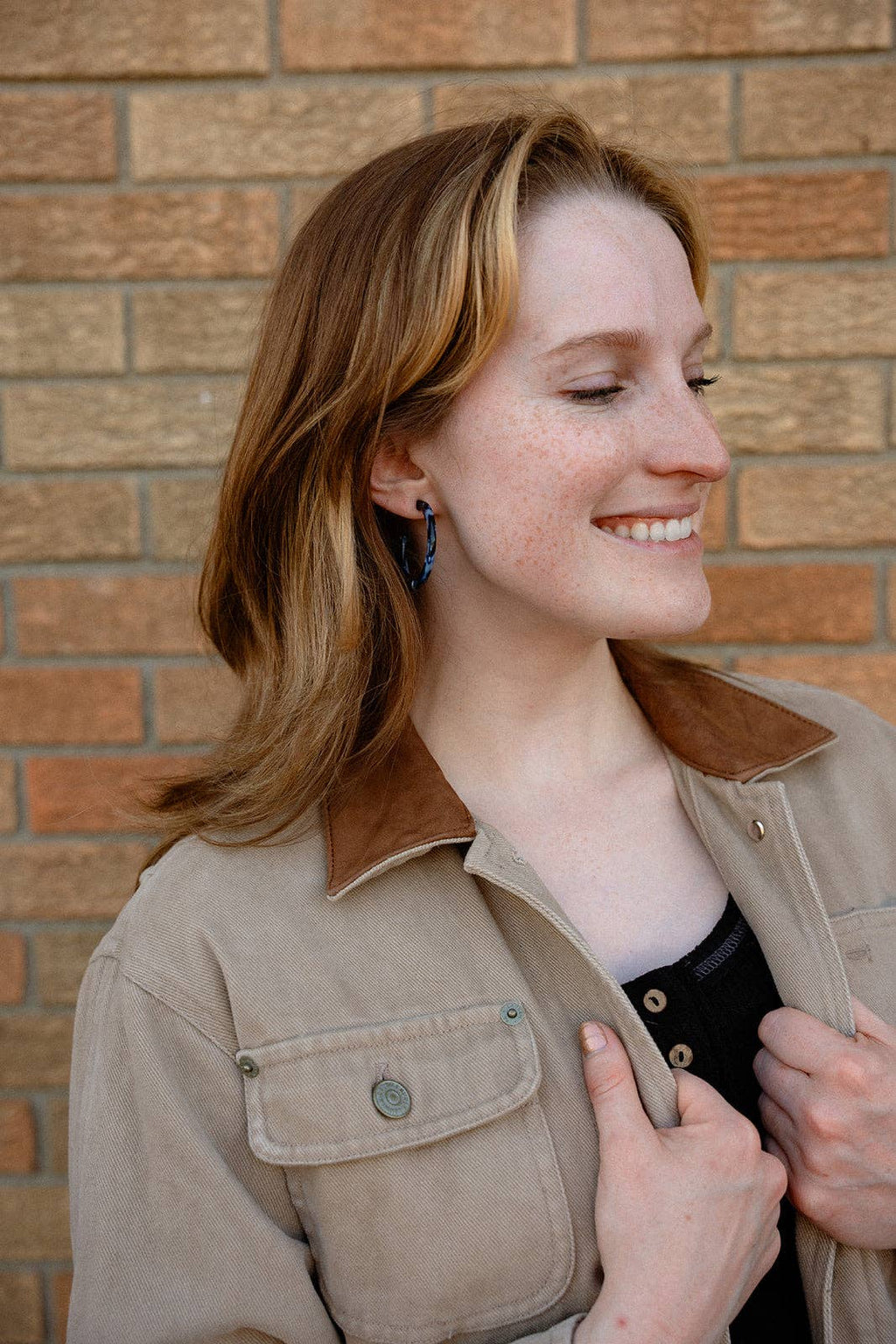Camy Hoops - Midnight Marble // Fall, Earrings, Jewelry