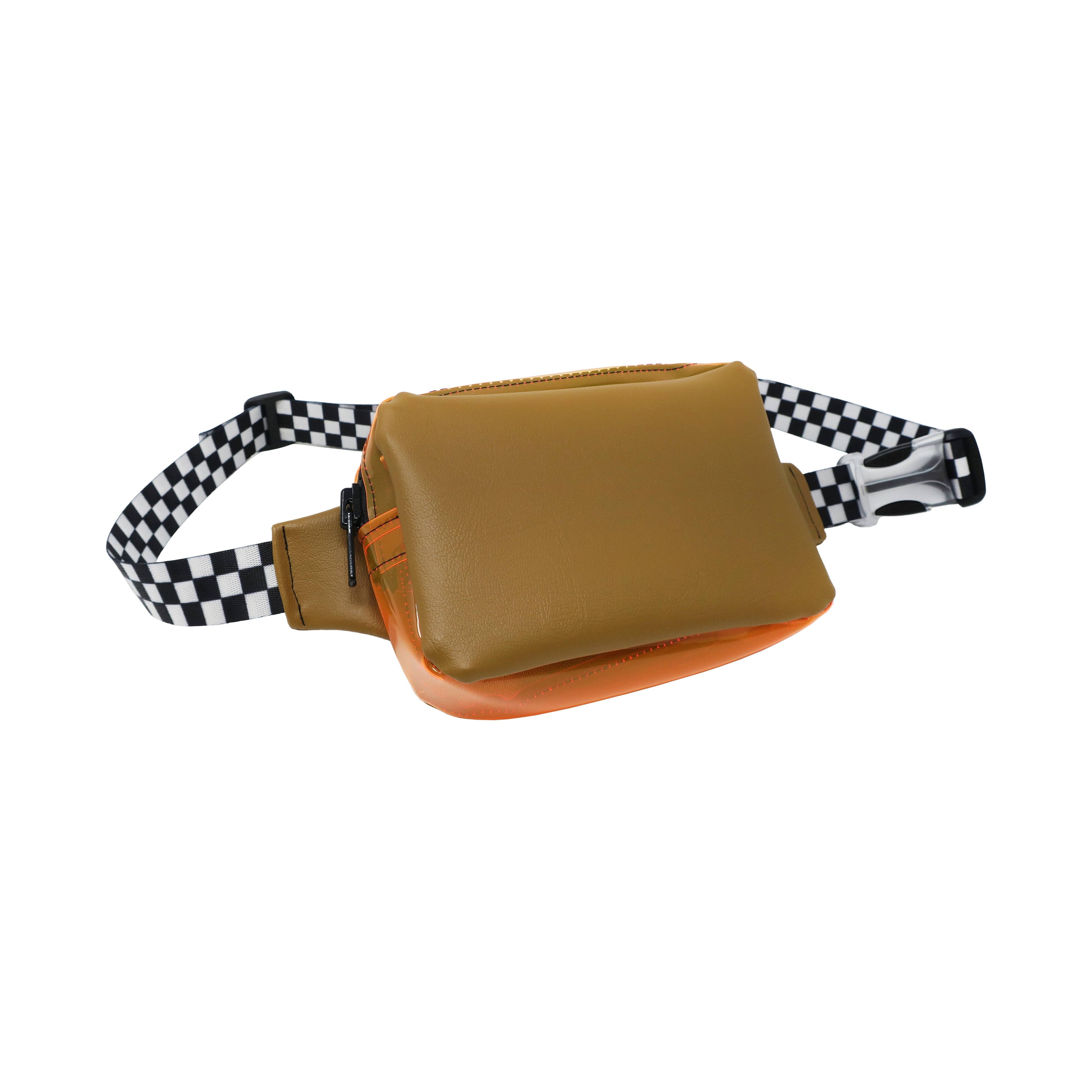 Brown & Orange w/ Checkered Strap Fanny Pack