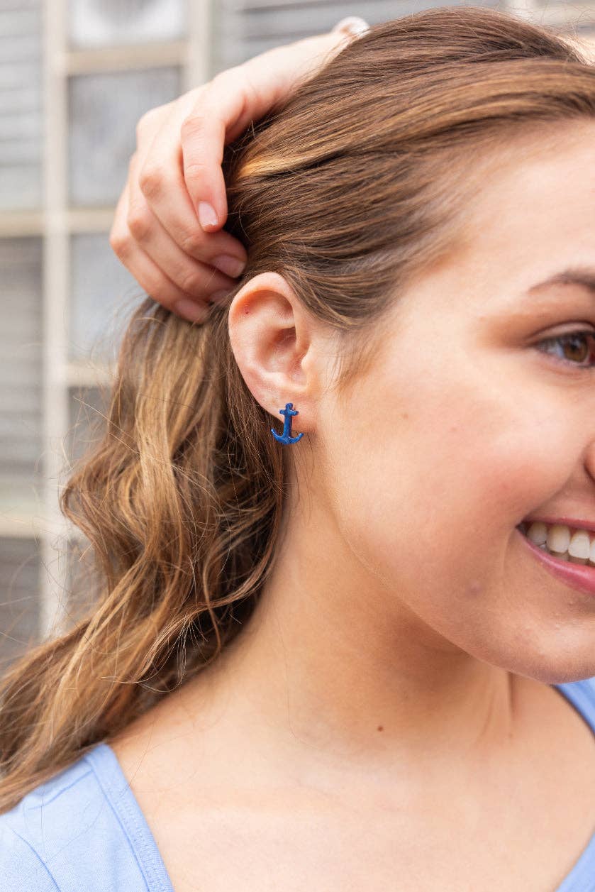 Nautical Anchor Studs - Navy
