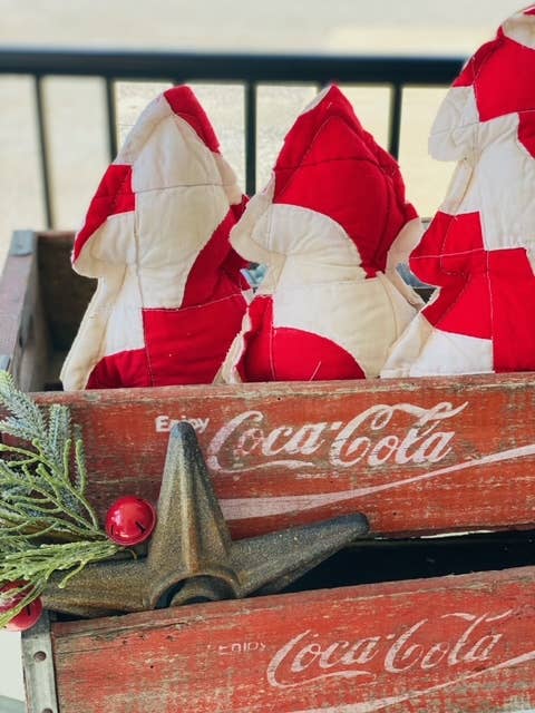 Fabric Christmas tree made from upcycled quilts