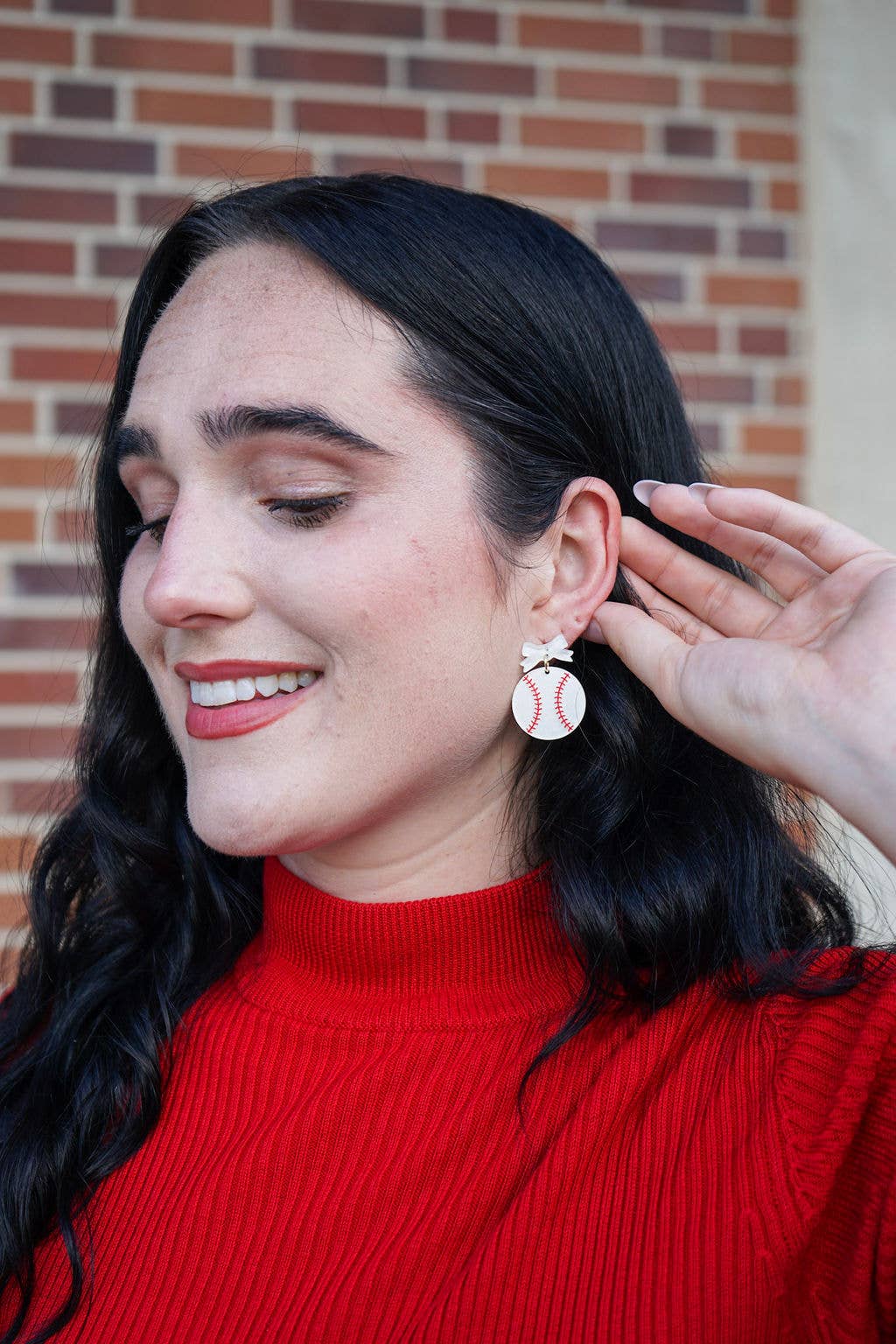 Bow Baseball Earrings // Jewelry, Earrings, Game Day