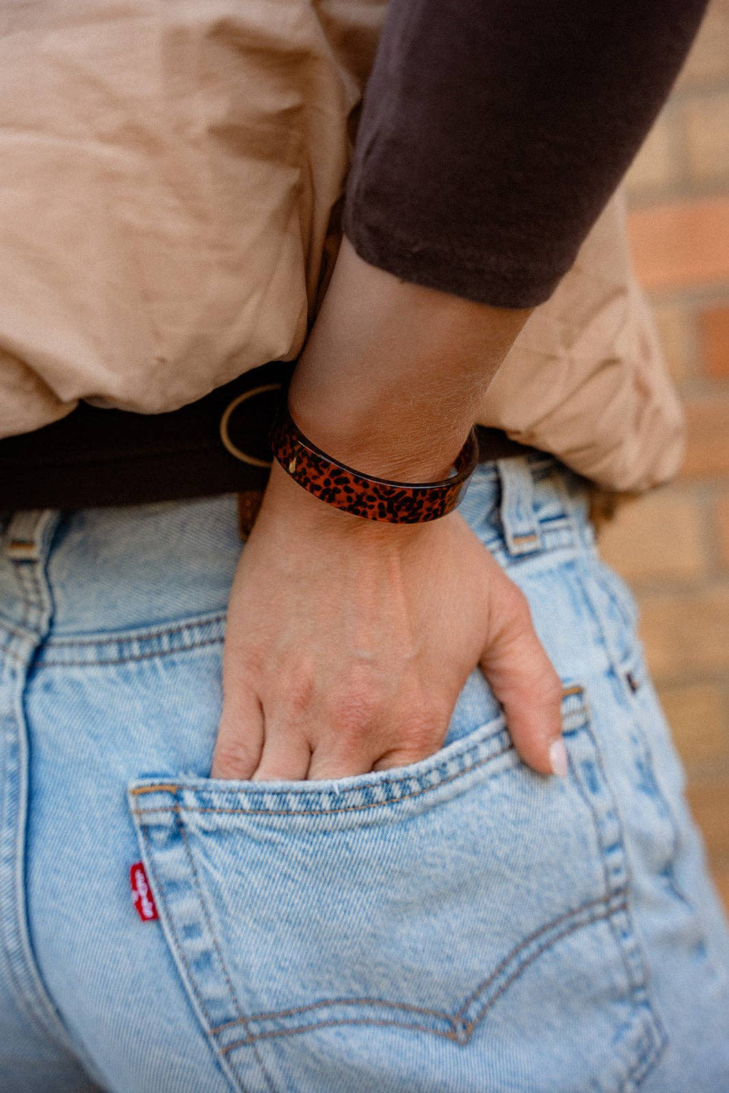 Brynn Bracelet - Amber Dot - Standard // Acrylic Cuff Bangle