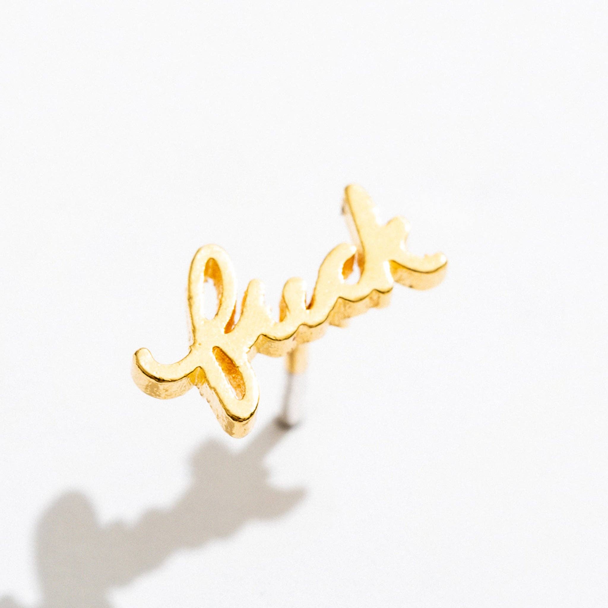 Fuck Script Stud Earring
