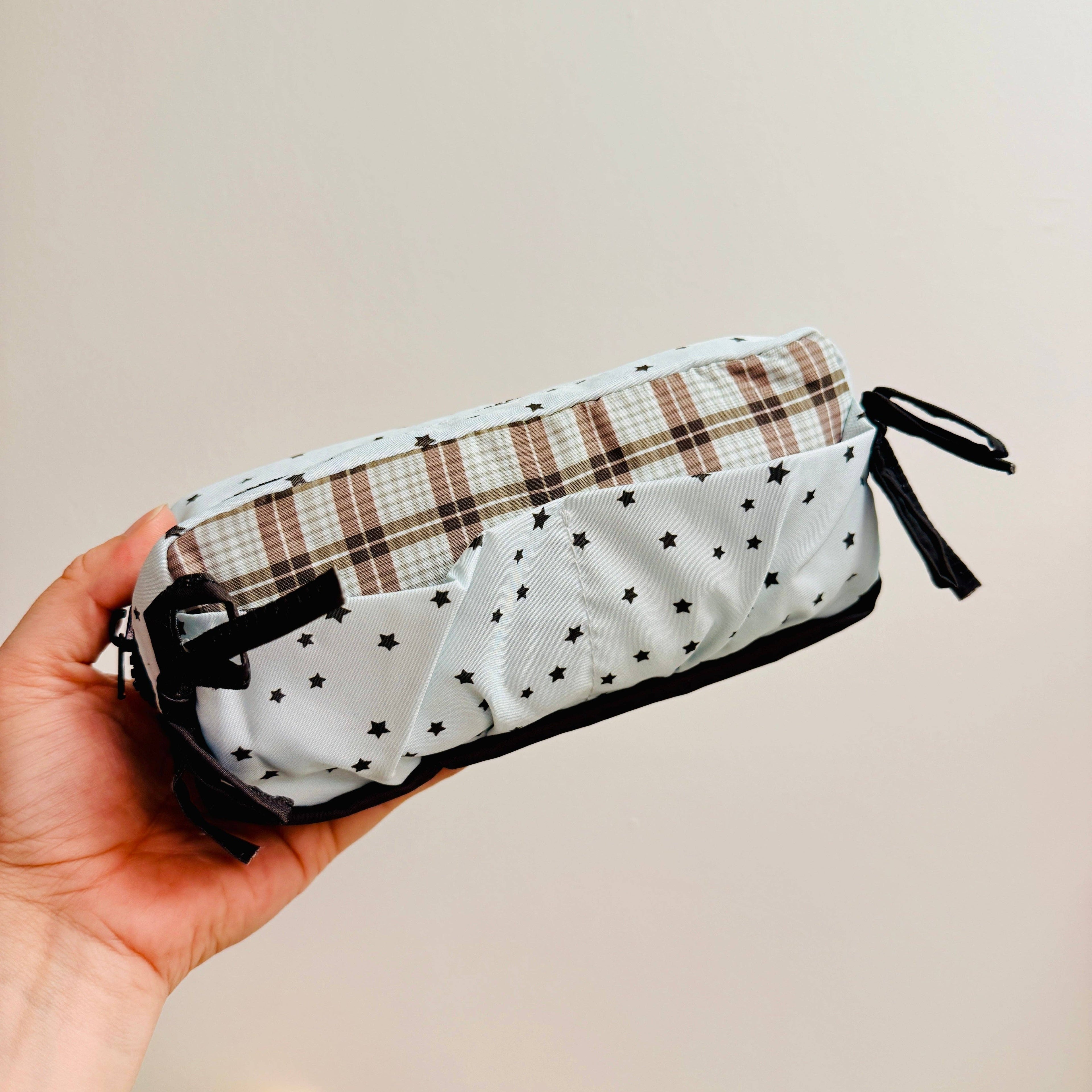 Mint Stars and Bows Makeup Bag