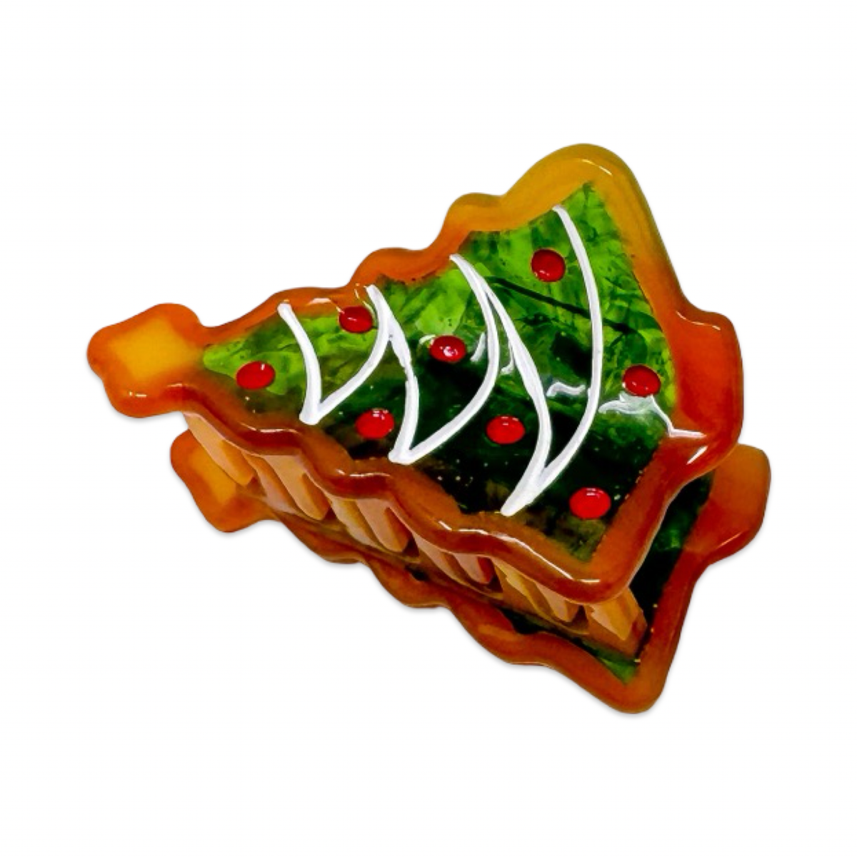 PREORDER: Mini Christmas Tree Holiday Cookie Hair Claw Clip
