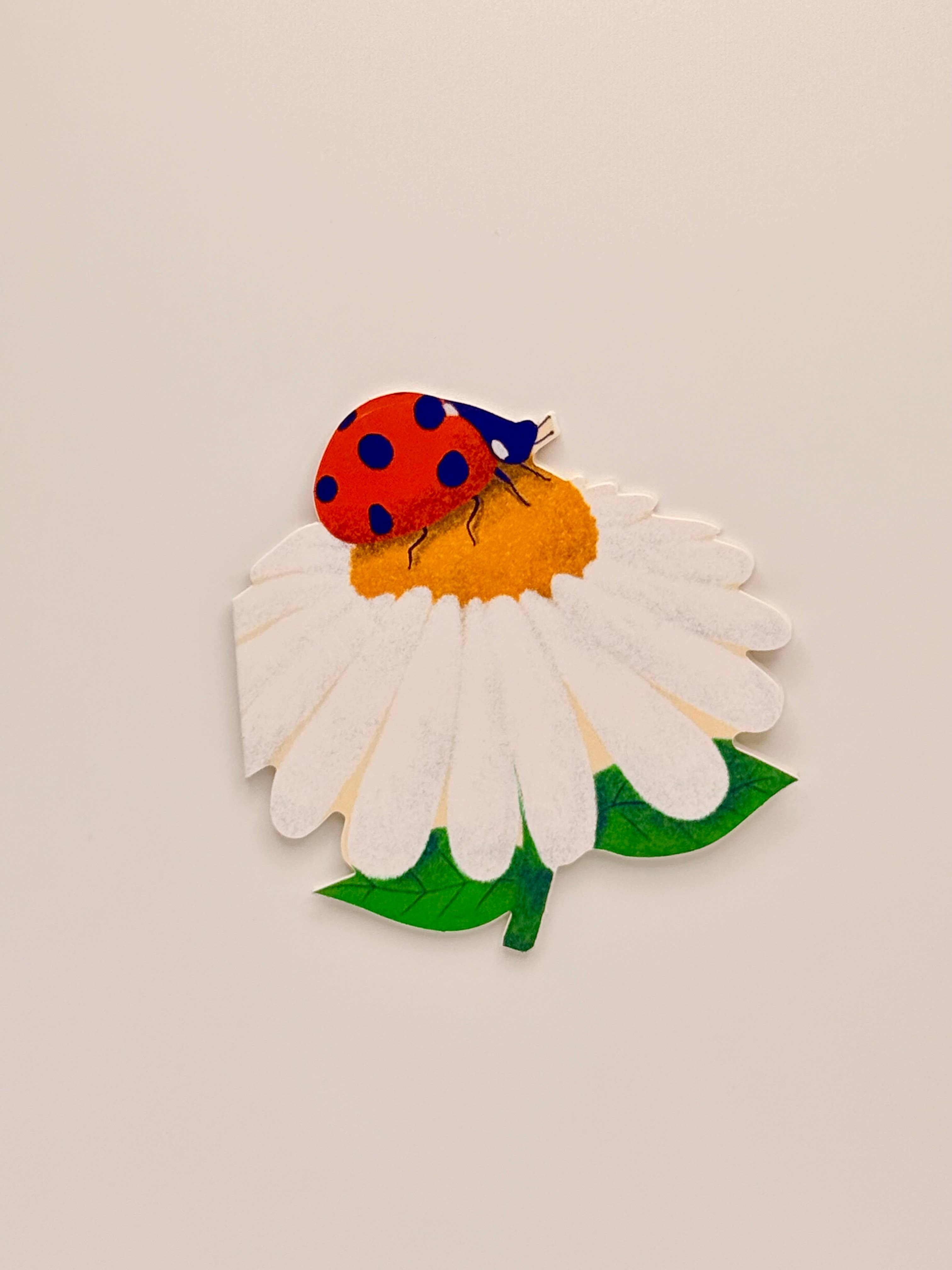 Ladybug Daisy Die-Cut Greeting Card