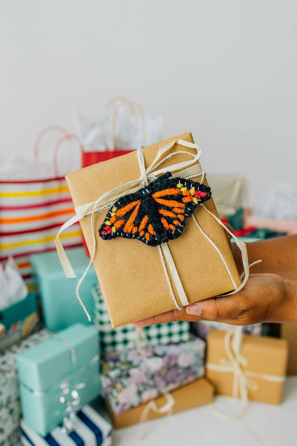 Christmas Monarch Butterfly Felt Ornament