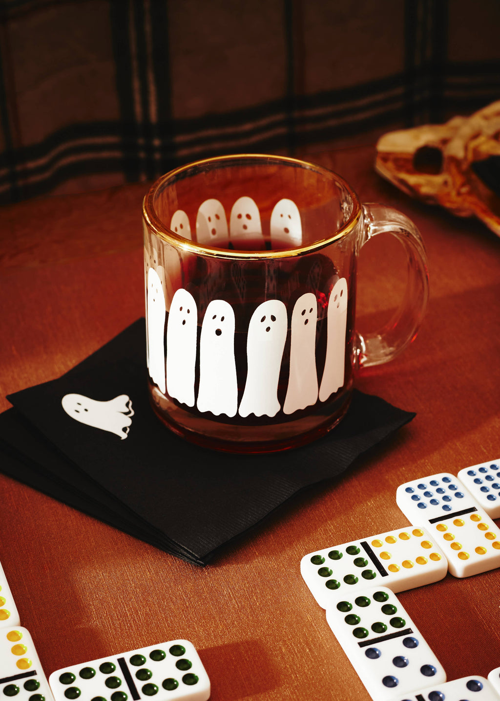 Boo Ghost Gold Rimmed Glass Coffee Mug