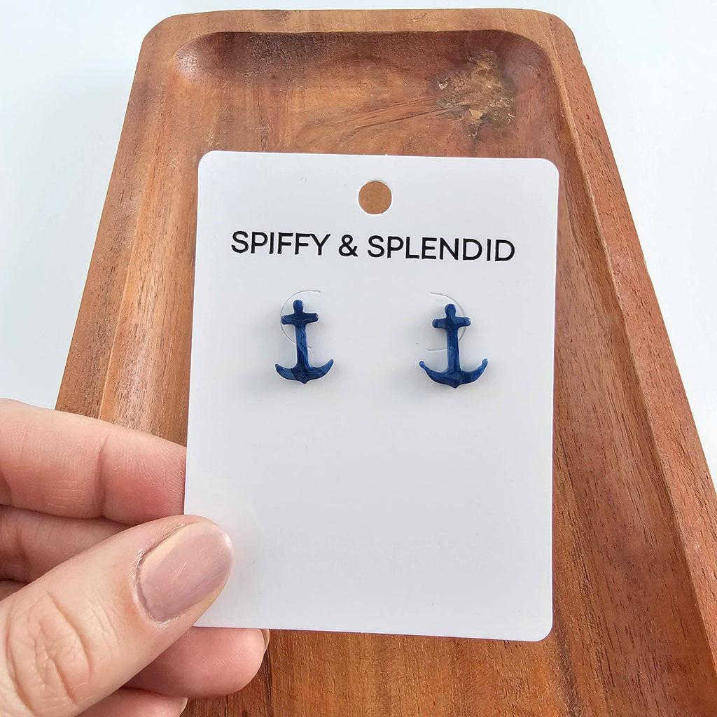 Nautical Anchor Studs - Navy