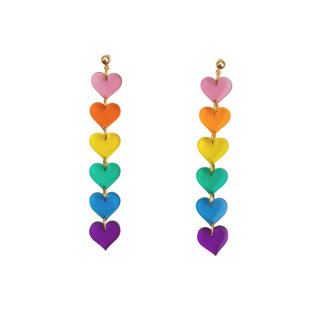 Rainbow Hearts with Translucent Acrylic