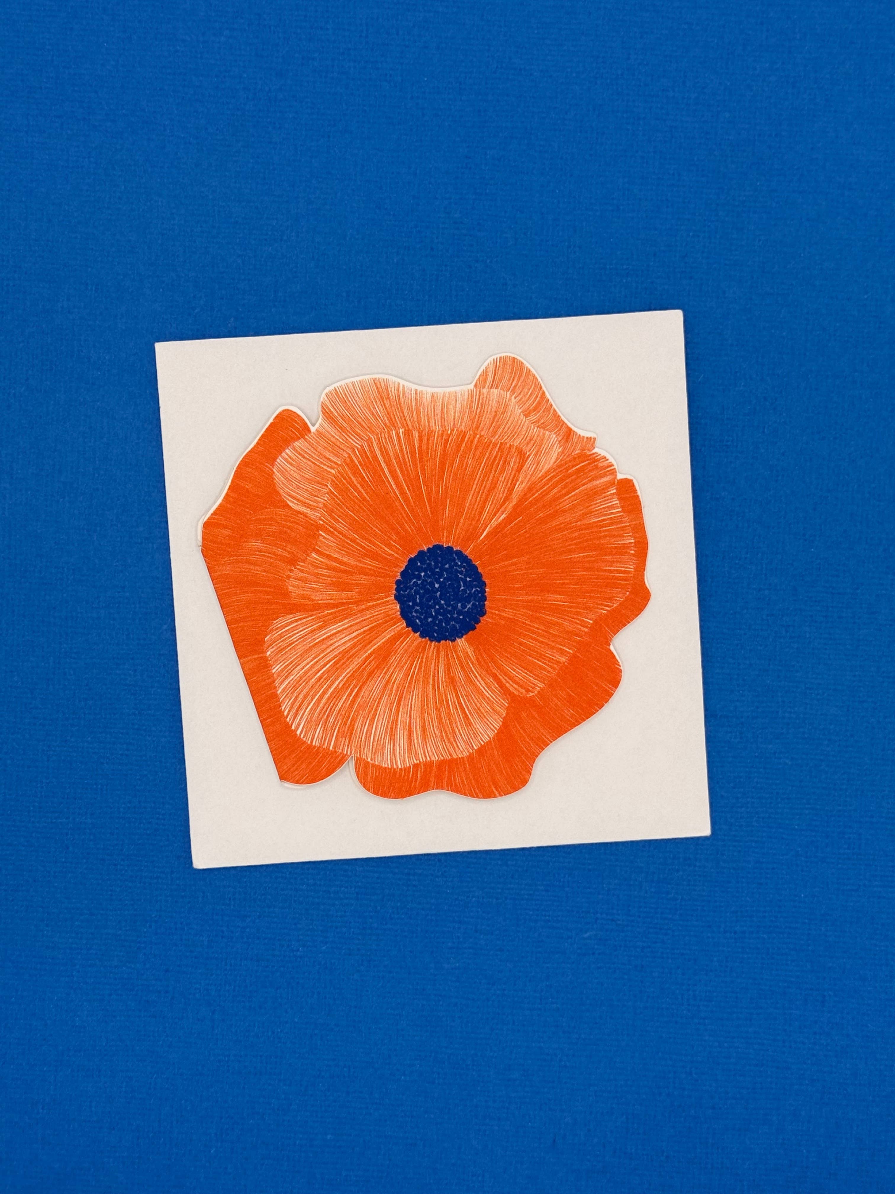 Oriental Poppy Die-Cut Greeting Card