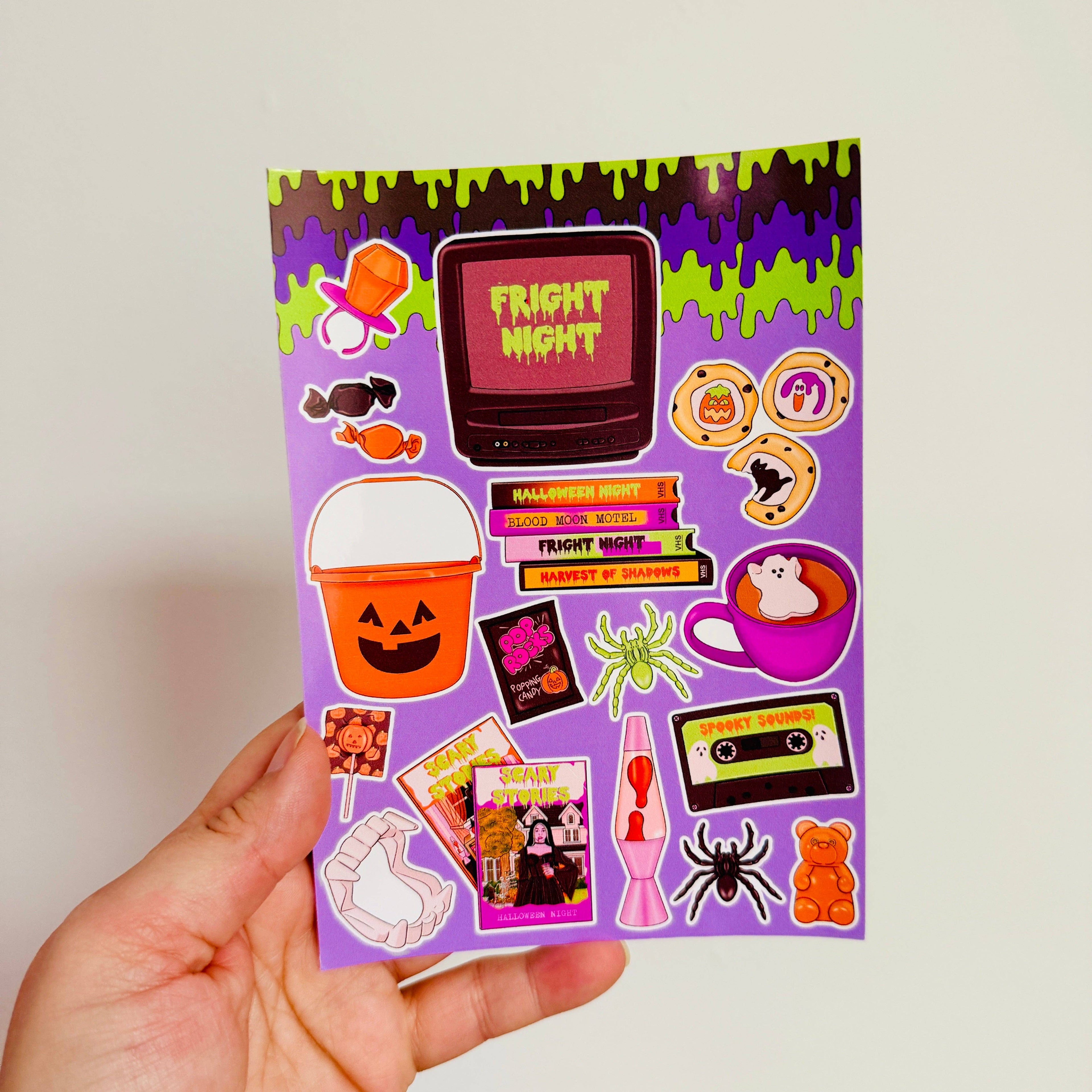 Junk Journal Stickers, Retro Halloween Minis