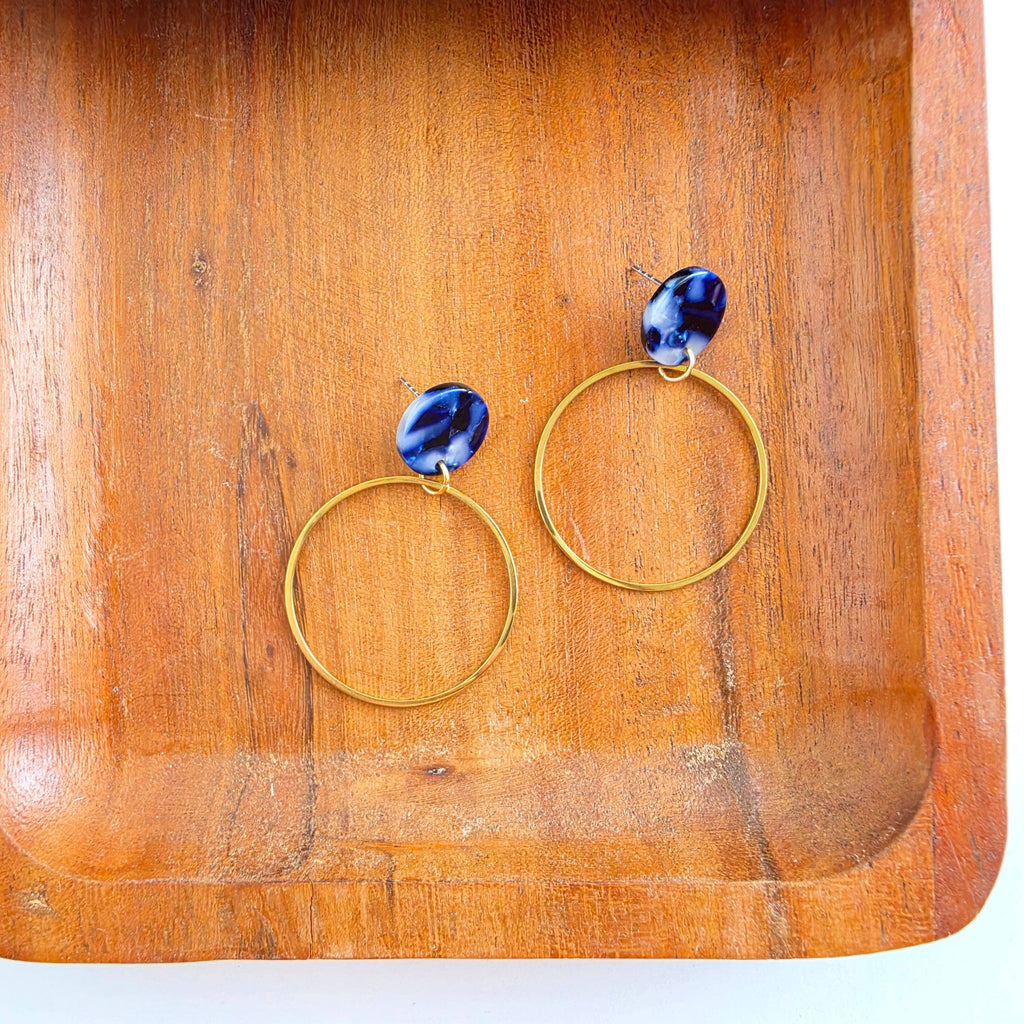 Amelia Earrings - Midnight Marble // Fall, Jewelry, Dangle