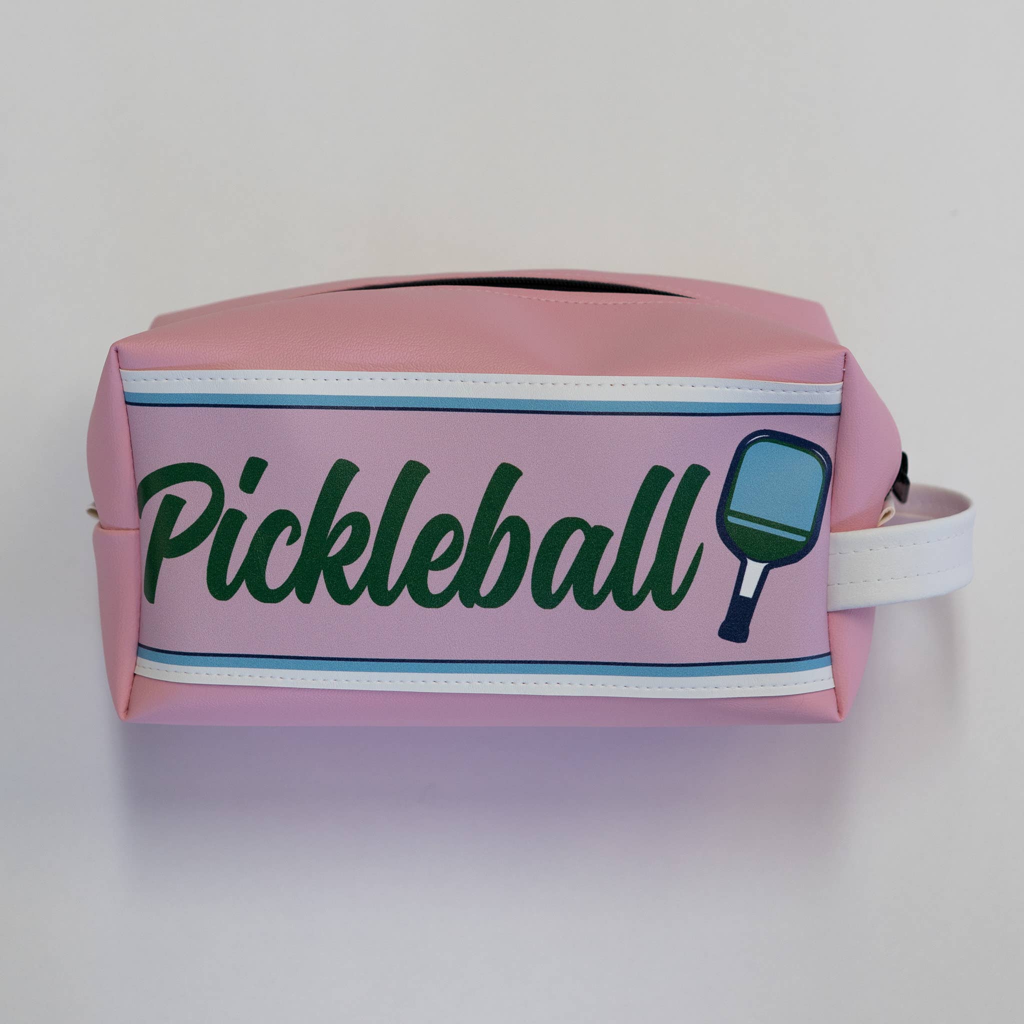 PICKLEBALL Pink Stripe Ball Bag / Functional Pouch