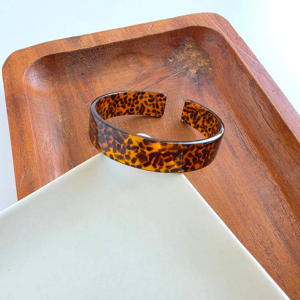Brynn Bracelet - Amber Dot - Standard // Acrylic Cuff Bangle