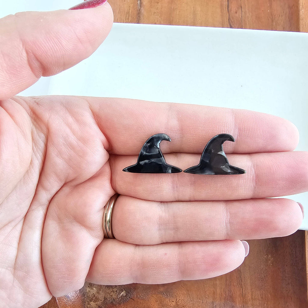 Black Witch Hat Studs