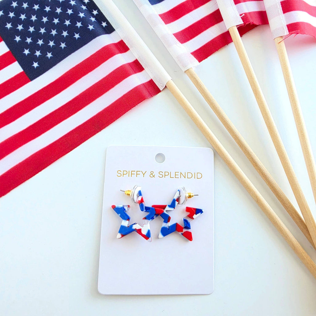 Red, White & Blue Mini Star Hoops