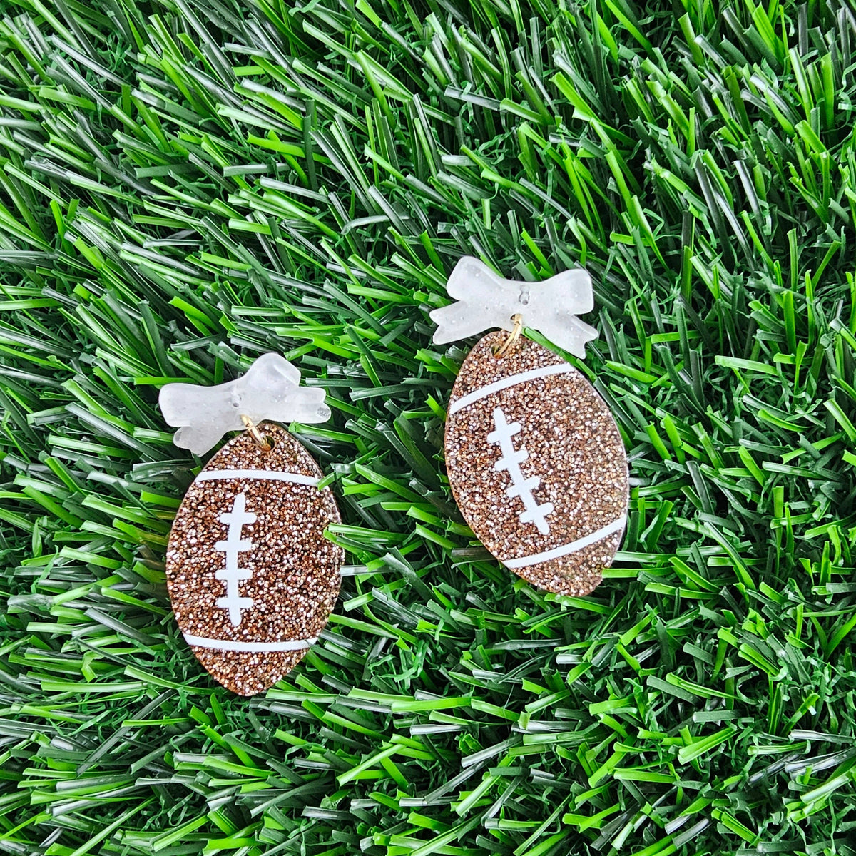 Bow Football Earrings // Jewelry, Game Day