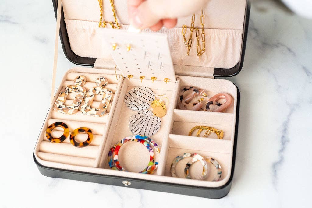 Black Jewelry Travel Case Box