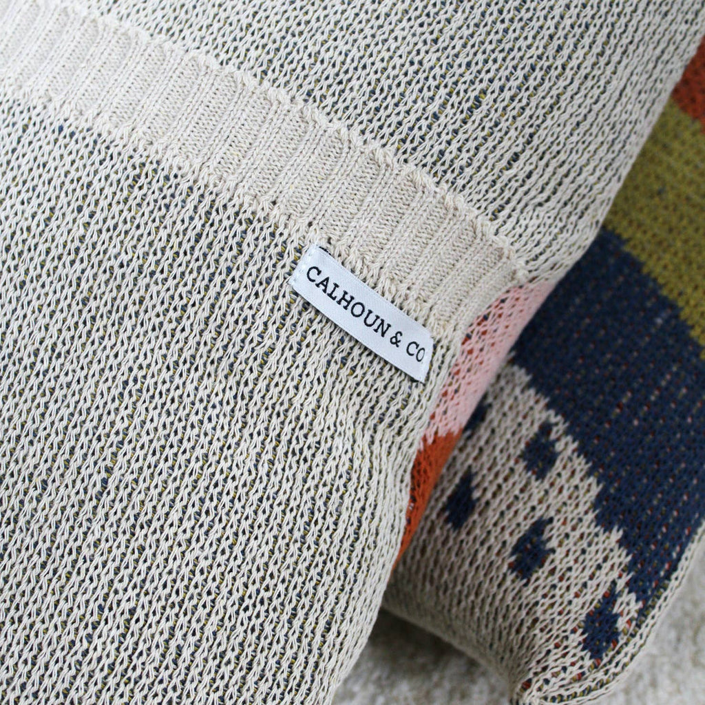 Rainbow Knit Pillow