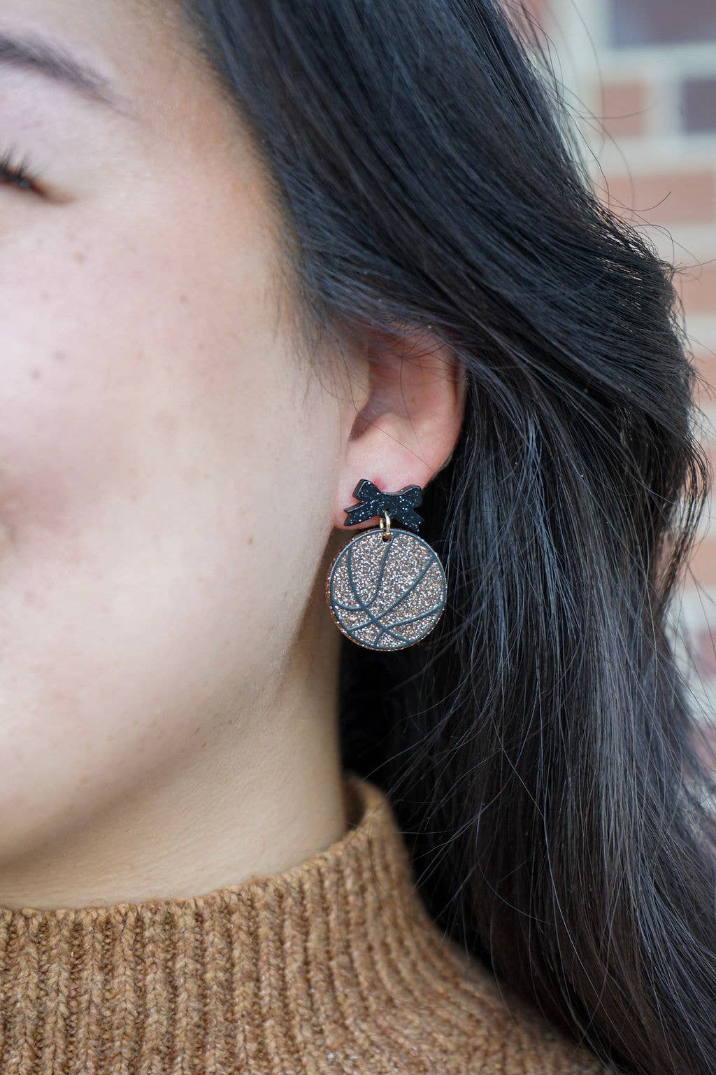 Bow Basketball Earrings // Jewelry, Earrings, Game Day
