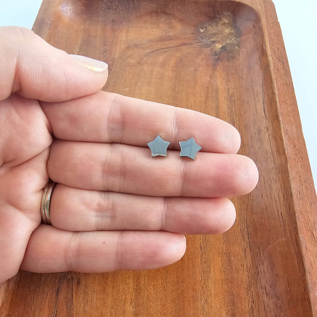 Silver Luxe Star Studs