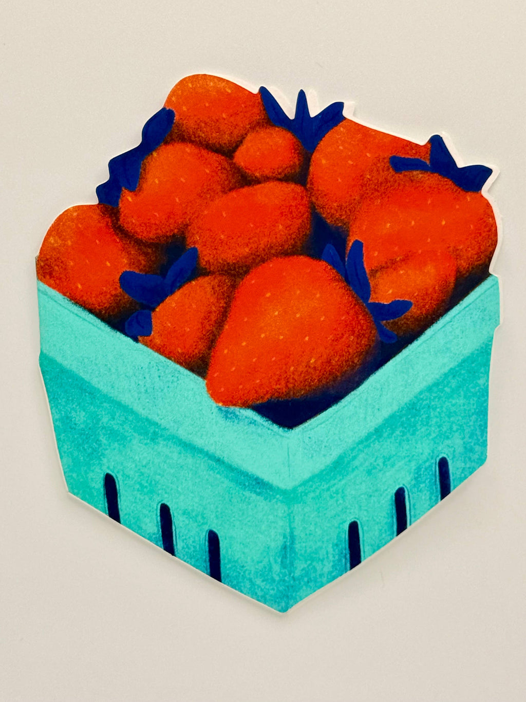 Strawberry Carton Die-Cut Greeting Card