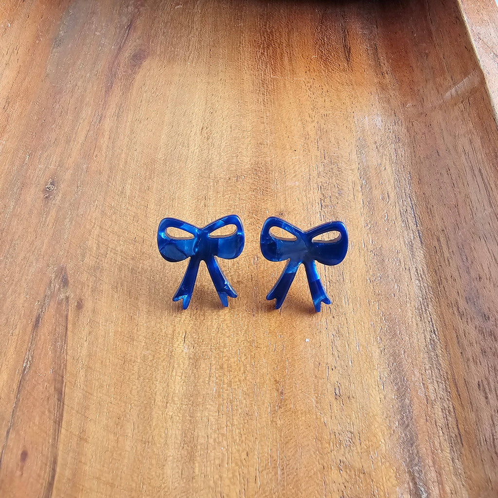 Bow Studs - Navy // Jewelry, Earrings, Fall