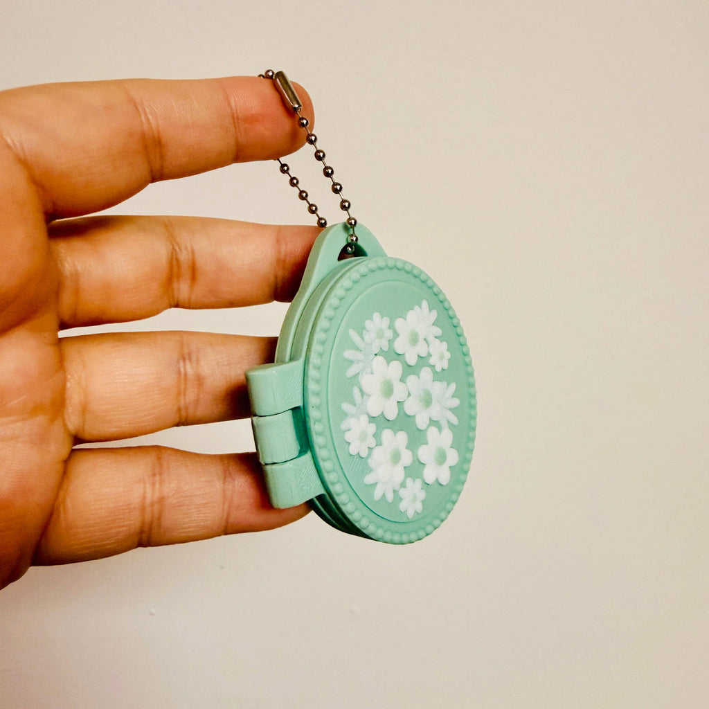 Floral Photo Locket Bag Charm