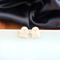Friendly Ghost Studs - White Shimmer // Halloween, Earrings
