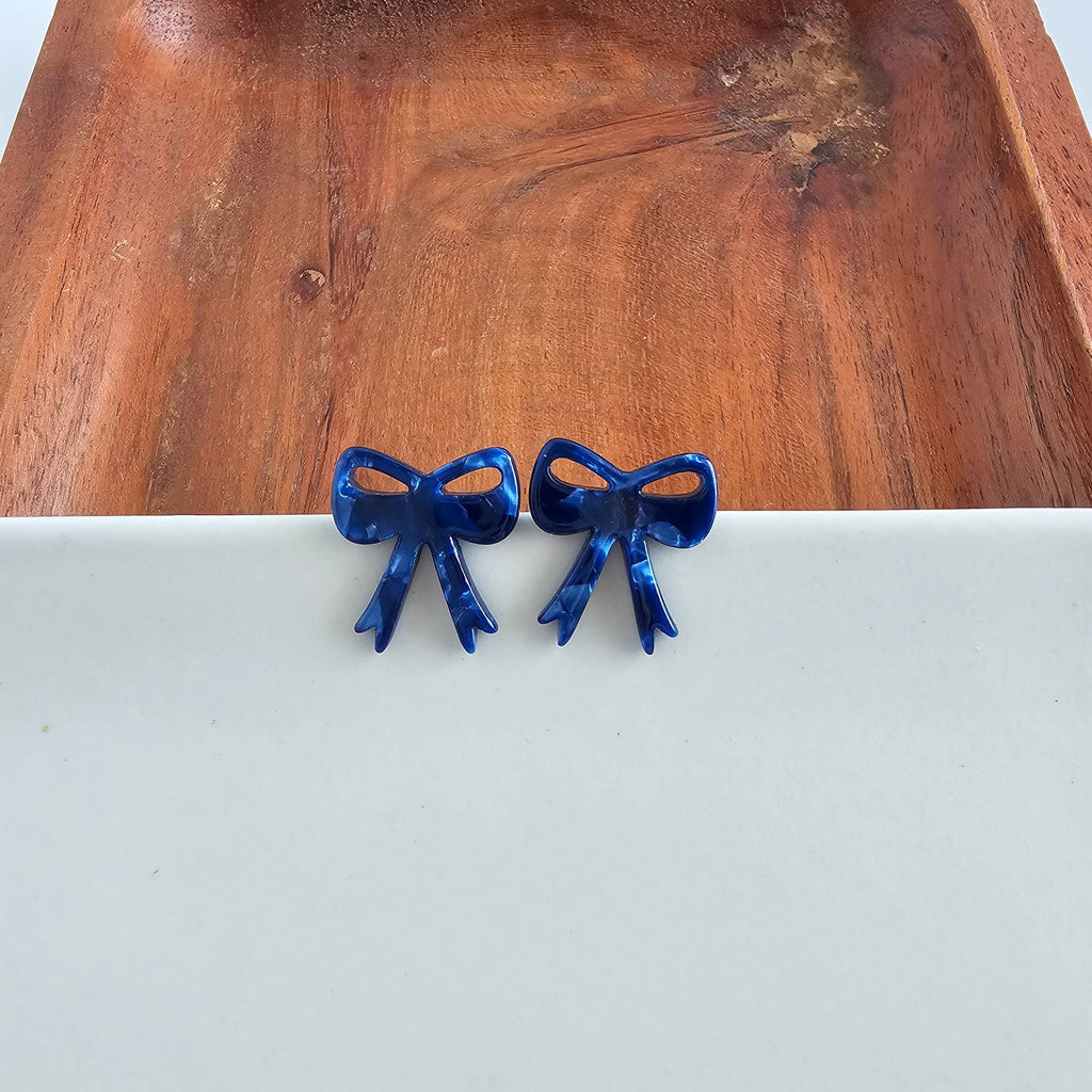 Bow Studs - Navy // Jewelry, Earrings, Fall