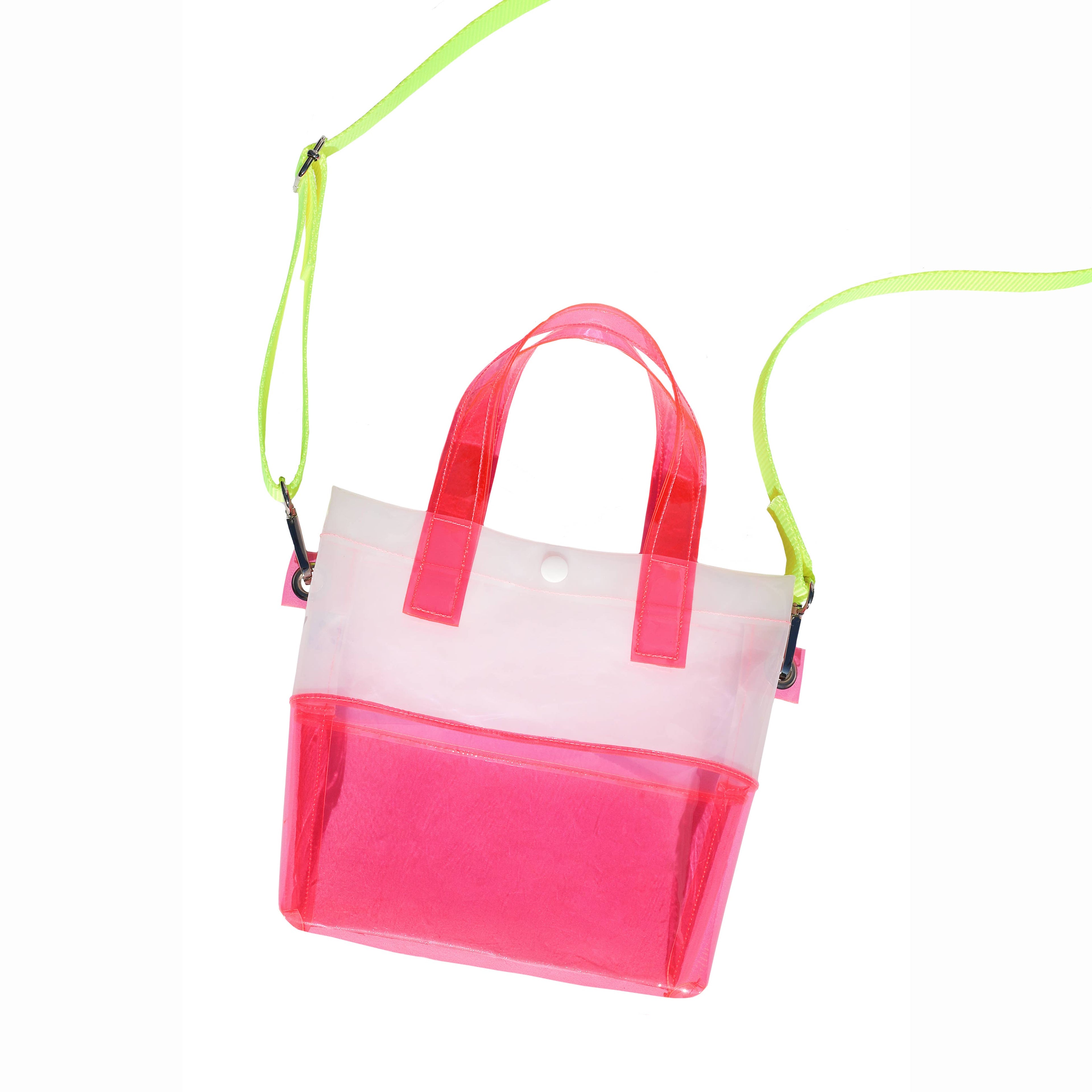 Pink & White Vinyl Handle Bag