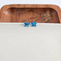 Blue Glitter Star Studs