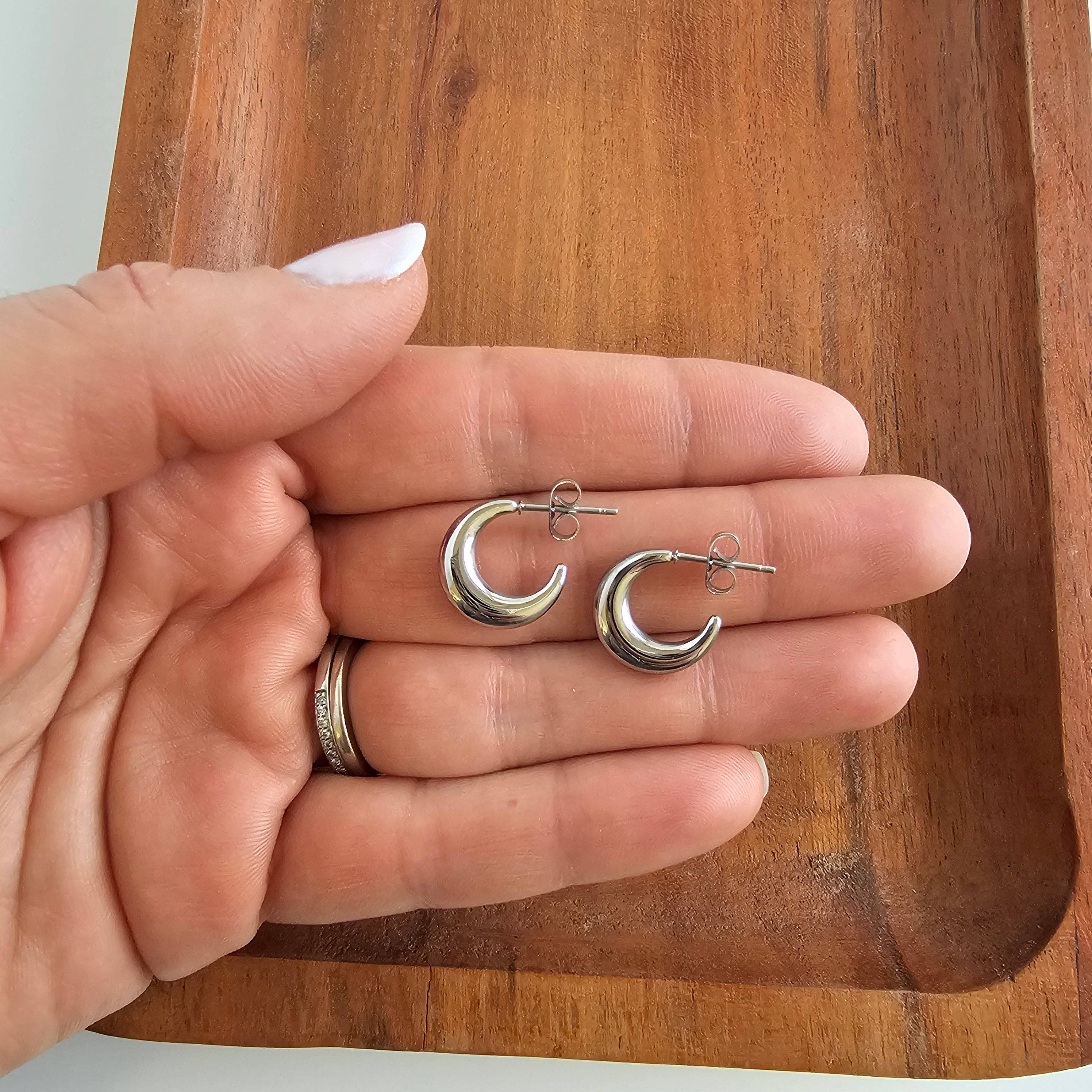 Mini Silver Luxe Selena Hoops