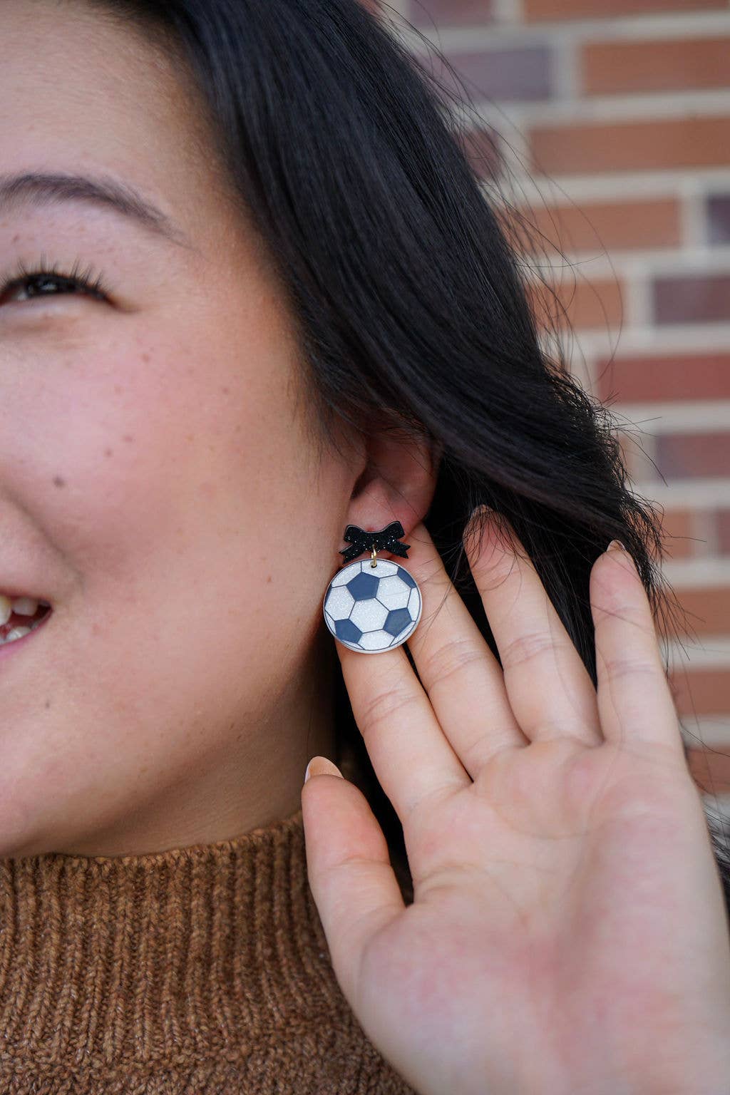 Bow Soccer Ball Earrings // Jewelry, Game Day