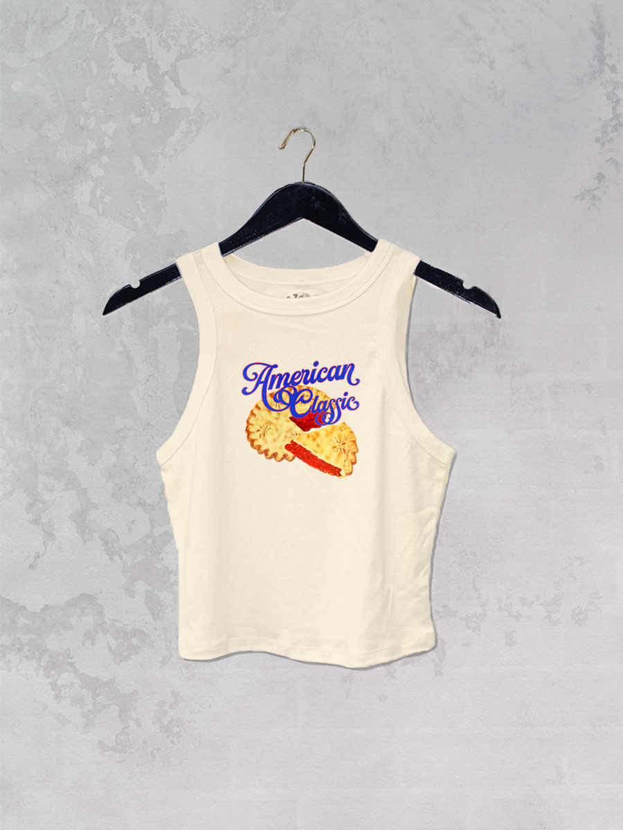 Cherry Pie, An American Classic Ivory Cropped Tank