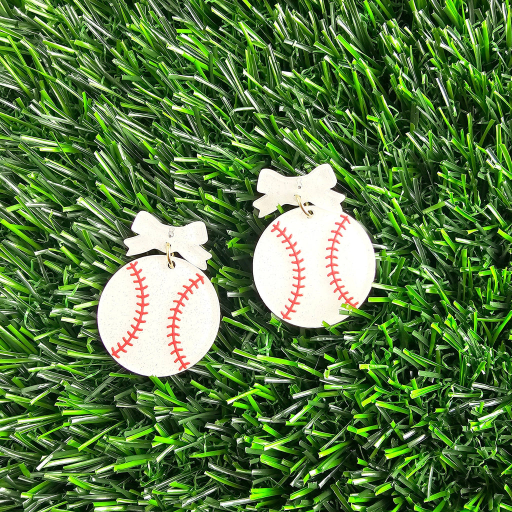 Bow Baseball Earrings // Jewelry, Earrings, Game Day