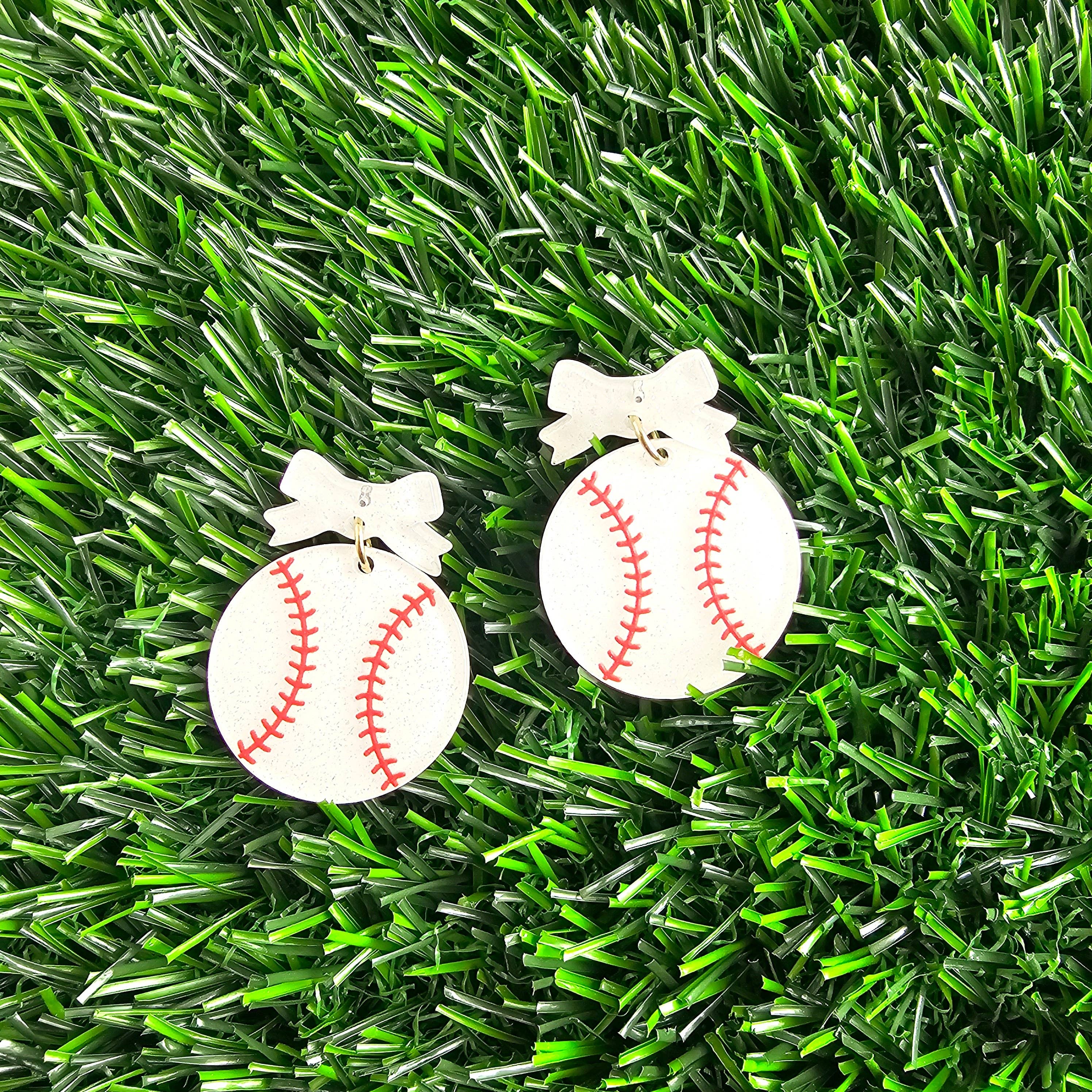 Bow Baseball Earrings // Jewelry, Earrings, Game Day
