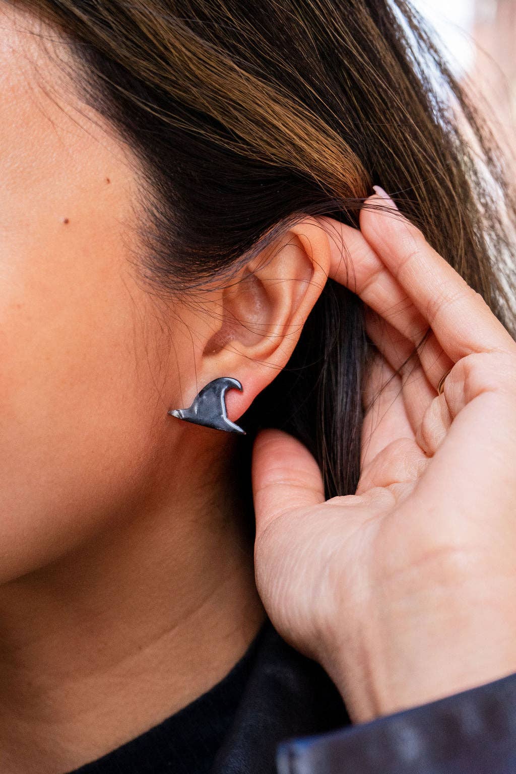 Black Witch Hat Studs