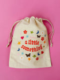 A Little Something Drawstring Gift Bag - Holiday, Whimsy